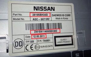nissan connect autoradio numéro de serie
